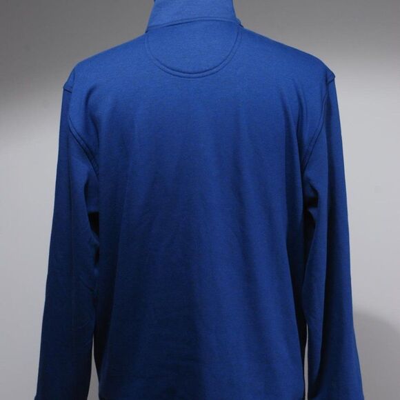 IZOD Blue Marled Polyester Cotton Performance Sports Stretch Sweater Size L - Picture 2 of 3